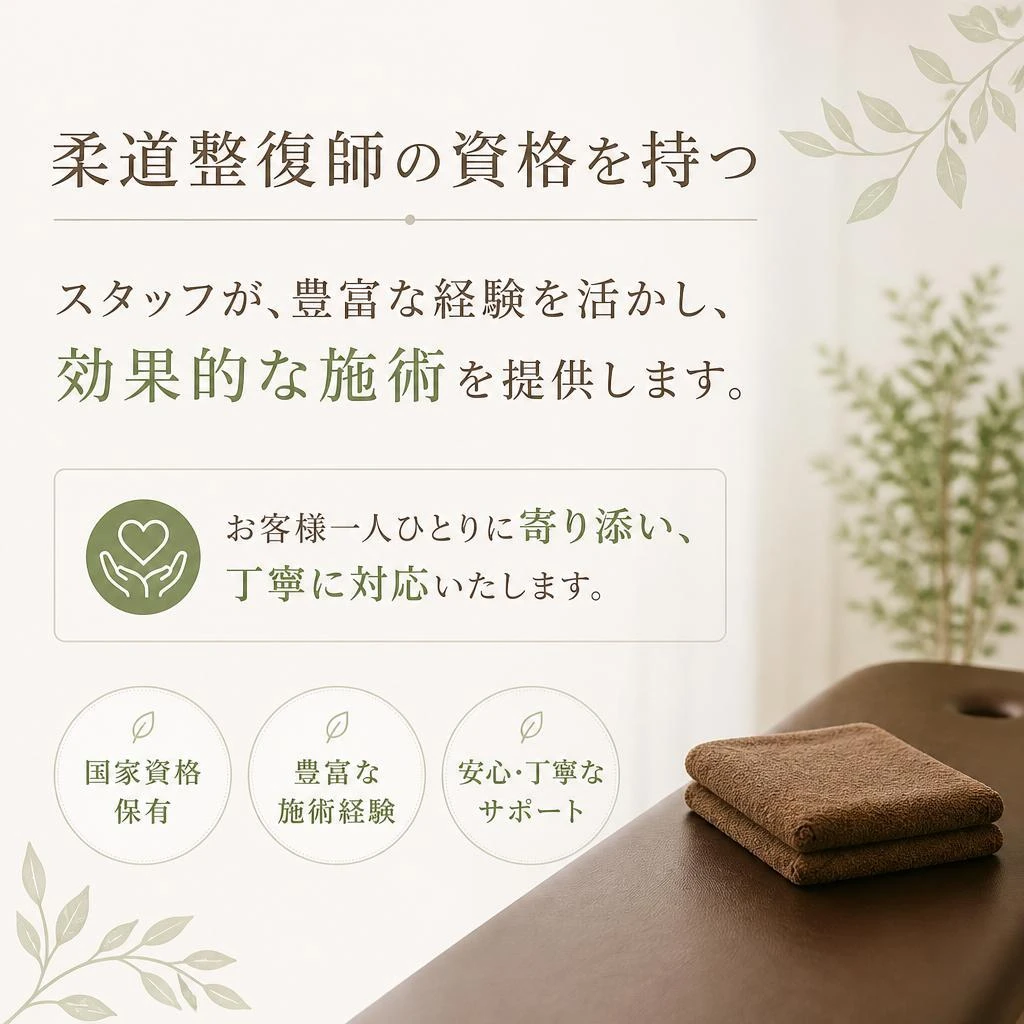 経験豊富なスタッフによる施術