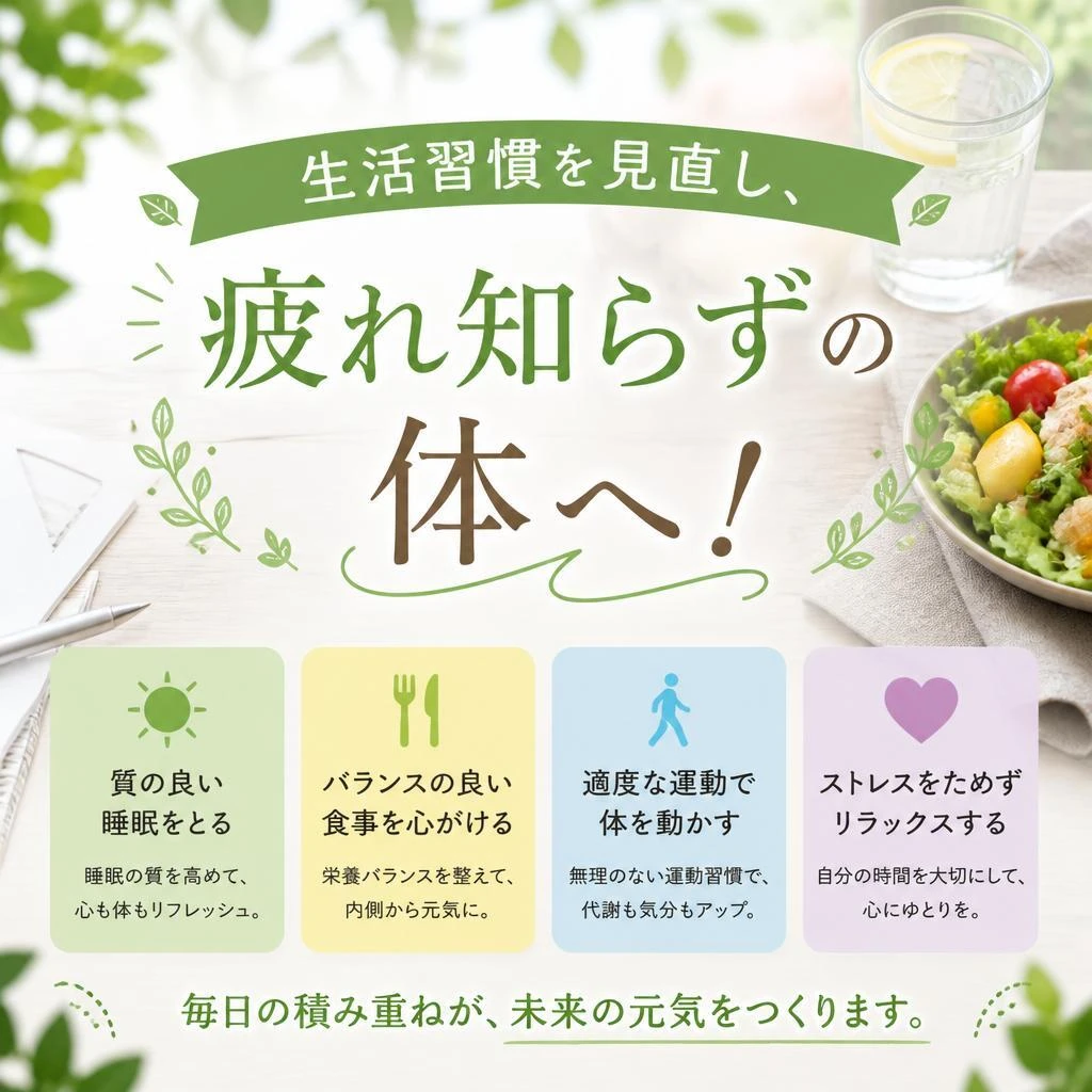 生活習慣を見直し、疲れ知らずの体へ！
