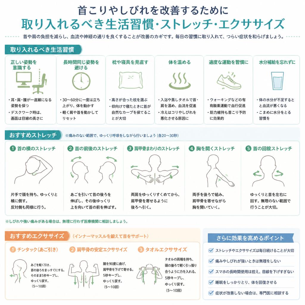 首こり改善に向けた生活習慣