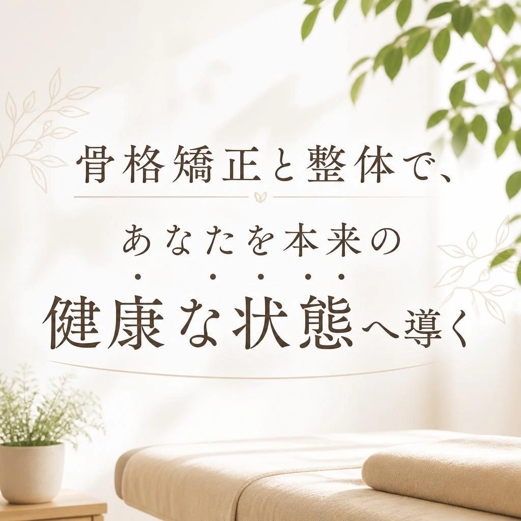 骨格矯正と整体で、あなたを本来の健康な状態へ導く