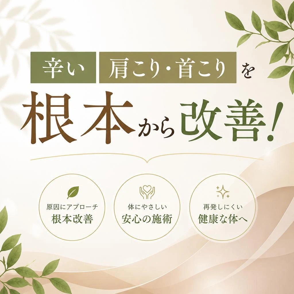辛い肩こり・首こりを根本から改善！