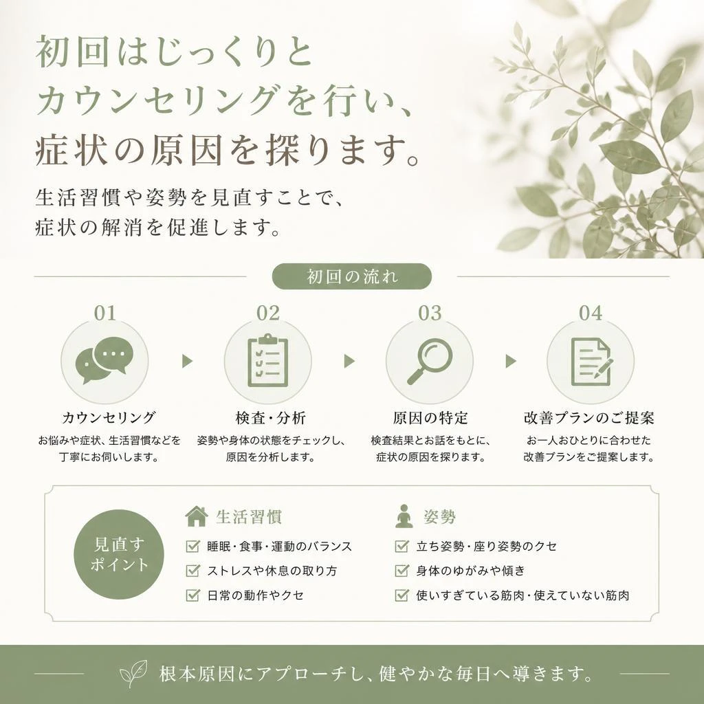 あなたの症状を丁寧にカウンセリング